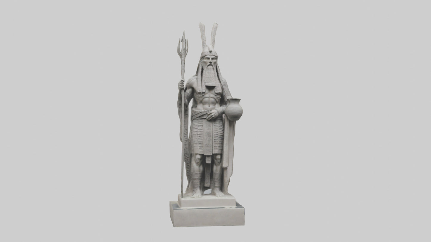 Enki statue model VR / AR / low-poly