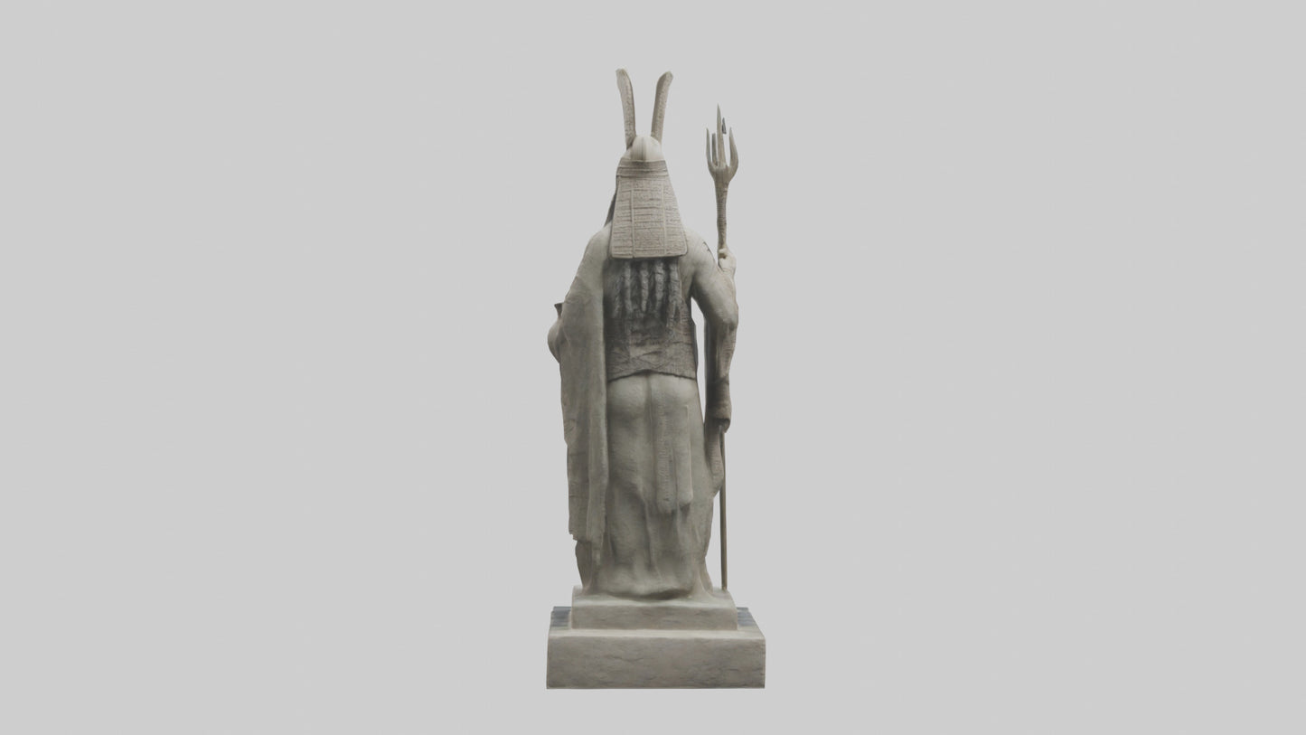 Enki statue model VR / AR / low-poly