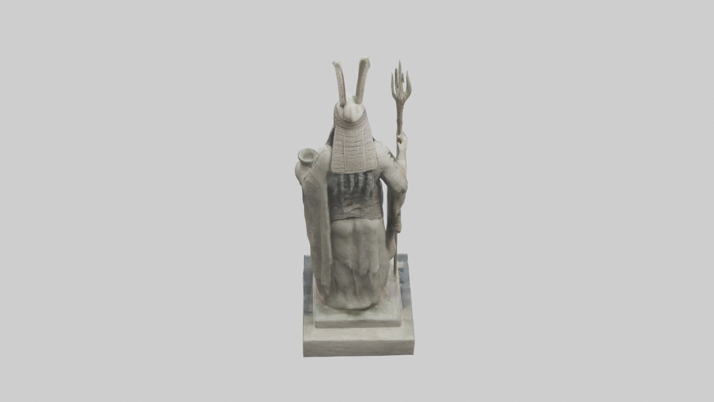Enki statue model VR / AR / low-poly