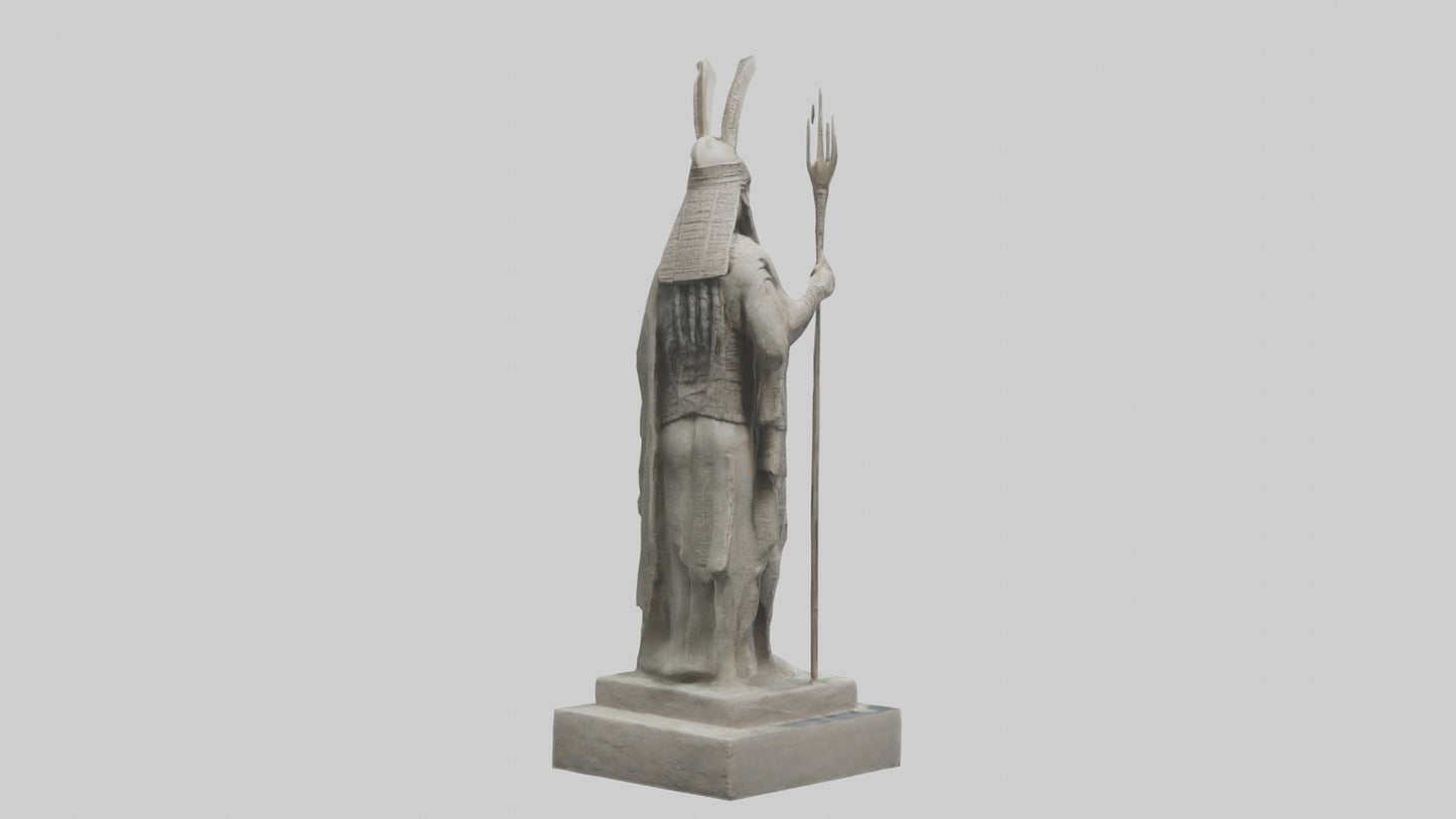 Enki statue model VR / AR / low-poly