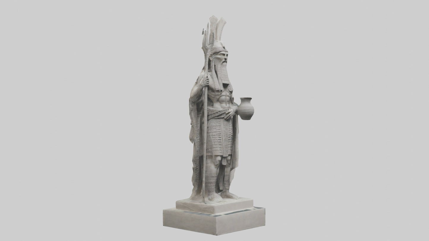 Enki statue model VR / AR / low-poly