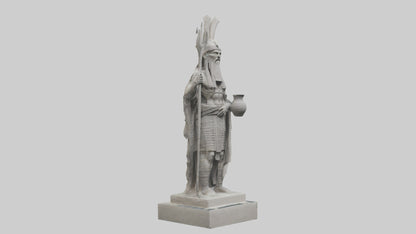 Enki statue model VR / AR / low-poly