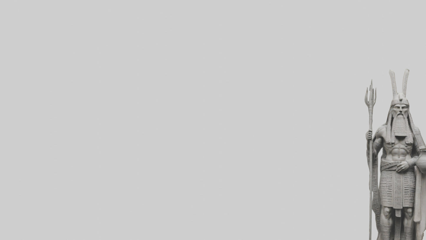 Enki statue model VR / AR / low-poly