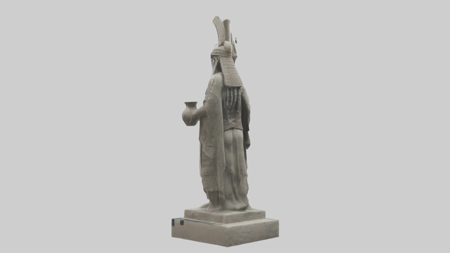 Enki statue model VR / AR / low-poly