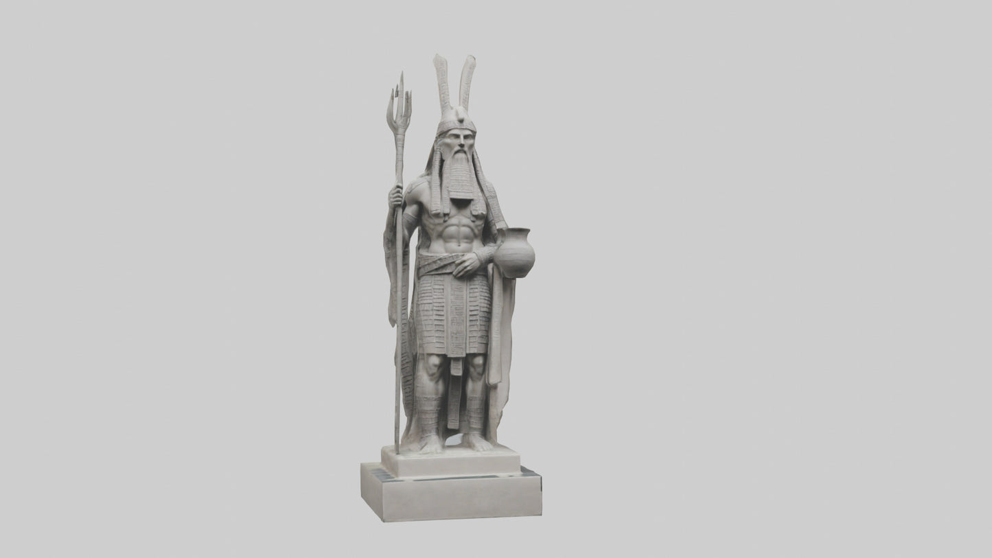 Enki statue model VR / AR / low-poly
