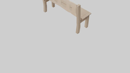 Entryway bench model VR / AR / low-poly