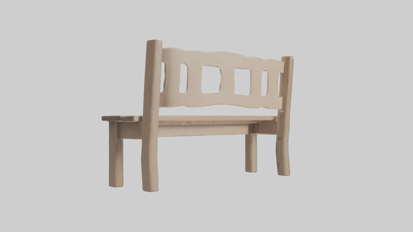 Entryway bench model VR / AR / low-poly