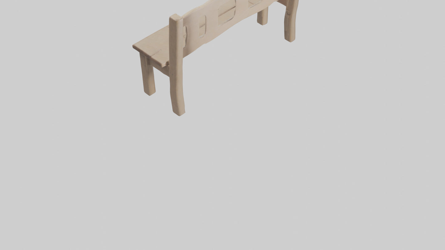 Entryway bench model VR / AR / low-poly
