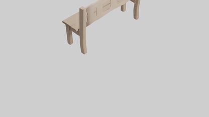 Entryway bench model VR / AR / low-poly