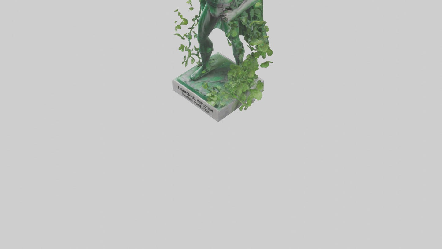 3D model Environmental Protection Hero Statue model VR / AR / low-poly