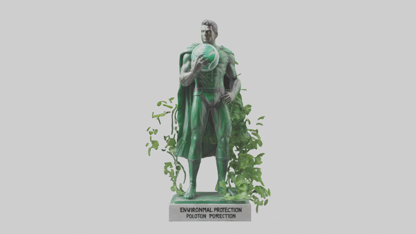 3D model Environmental Protection Hero Statue model VR / AR / low-poly