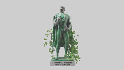 3D model Environmental Protection Hero Statue model VR / AR / low-poly