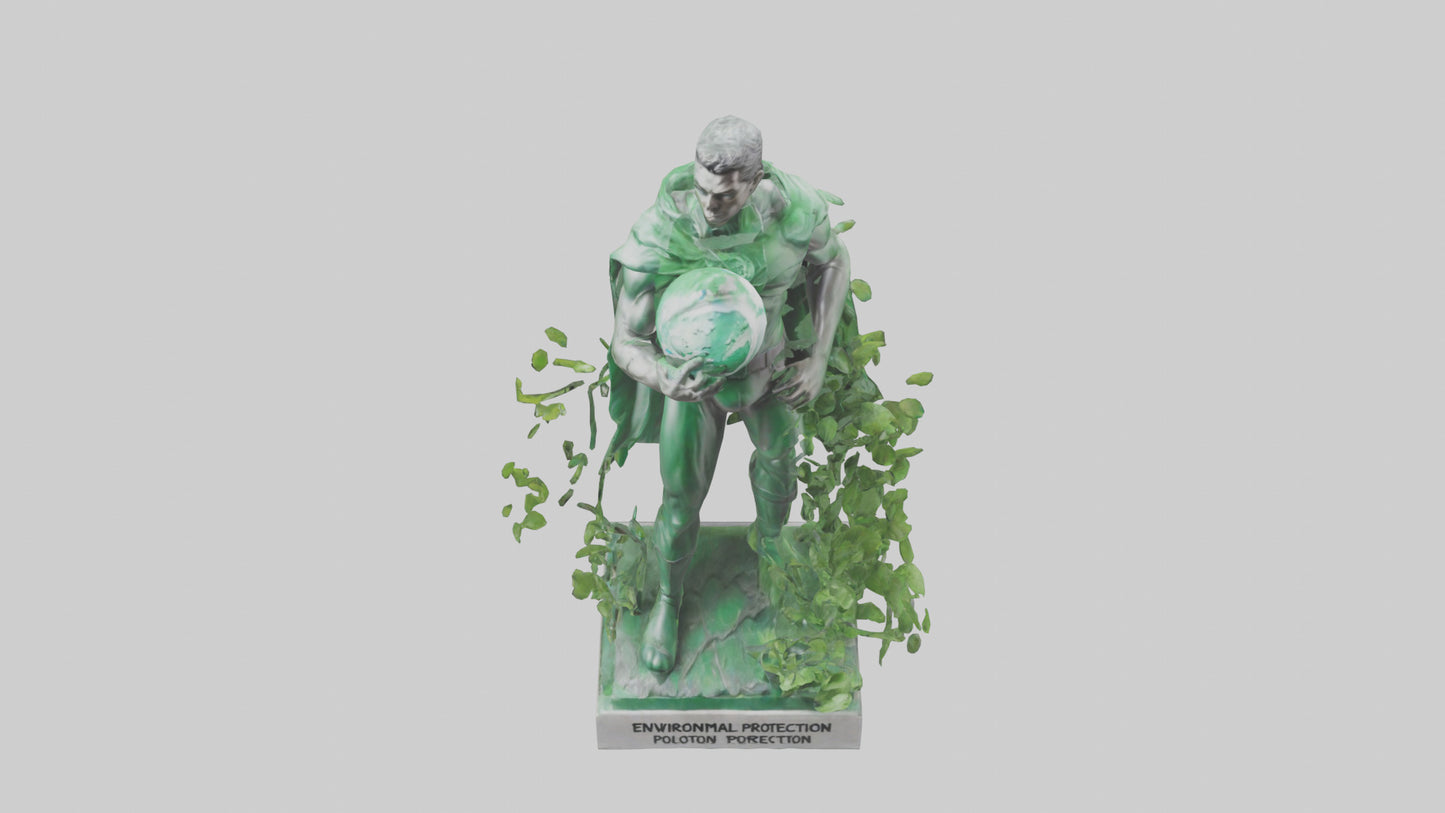 3D model Environmental Protection Hero Statue model VR / AR / low-poly