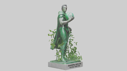 3D model Environmental Protection Hero Statue model VR / AR / low-poly