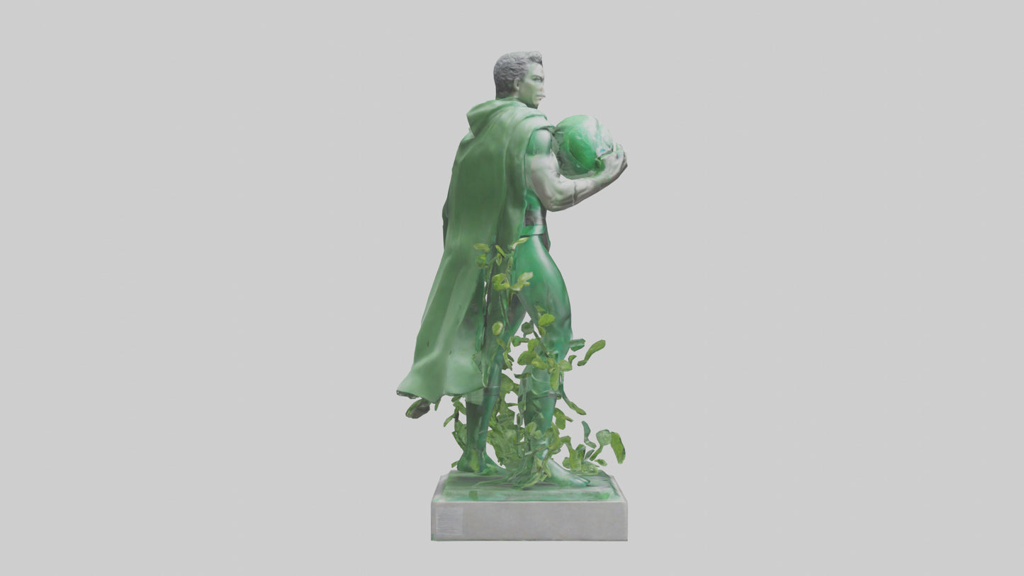 3D model Environmental Protection Hero Statue model VR / AR / low-poly