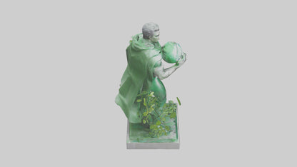 3D model Environmental Protection Hero Statue model VR / AR / low-poly