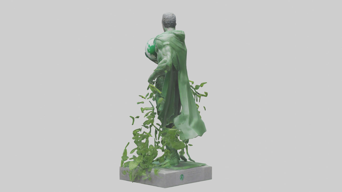 3D model Environmental Protection Hero Statue model VR / AR / low-poly