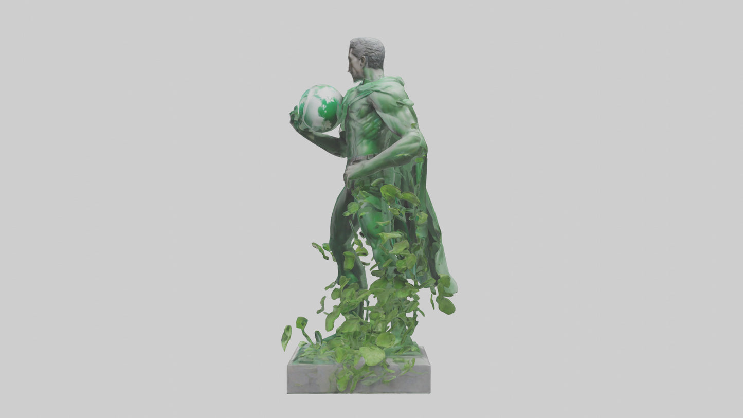 3D model Environmental Protection Hero Statue model VR / AR / low-poly