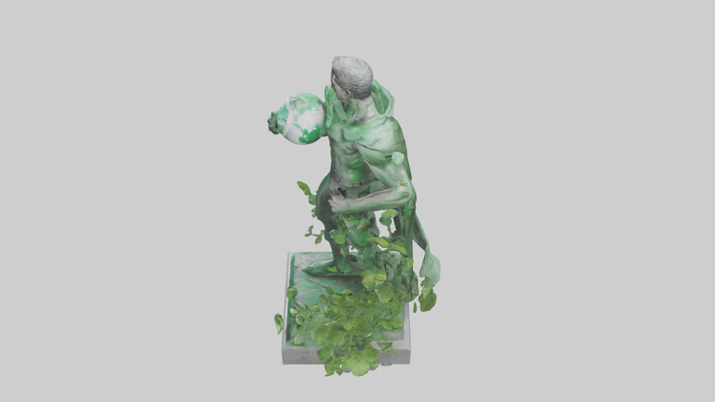 3D model Environmental Protection Hero Statue model VR / AR / low-poly