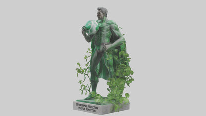 3D model Environmental Protection Hero Statue model VR / AR / low-poly