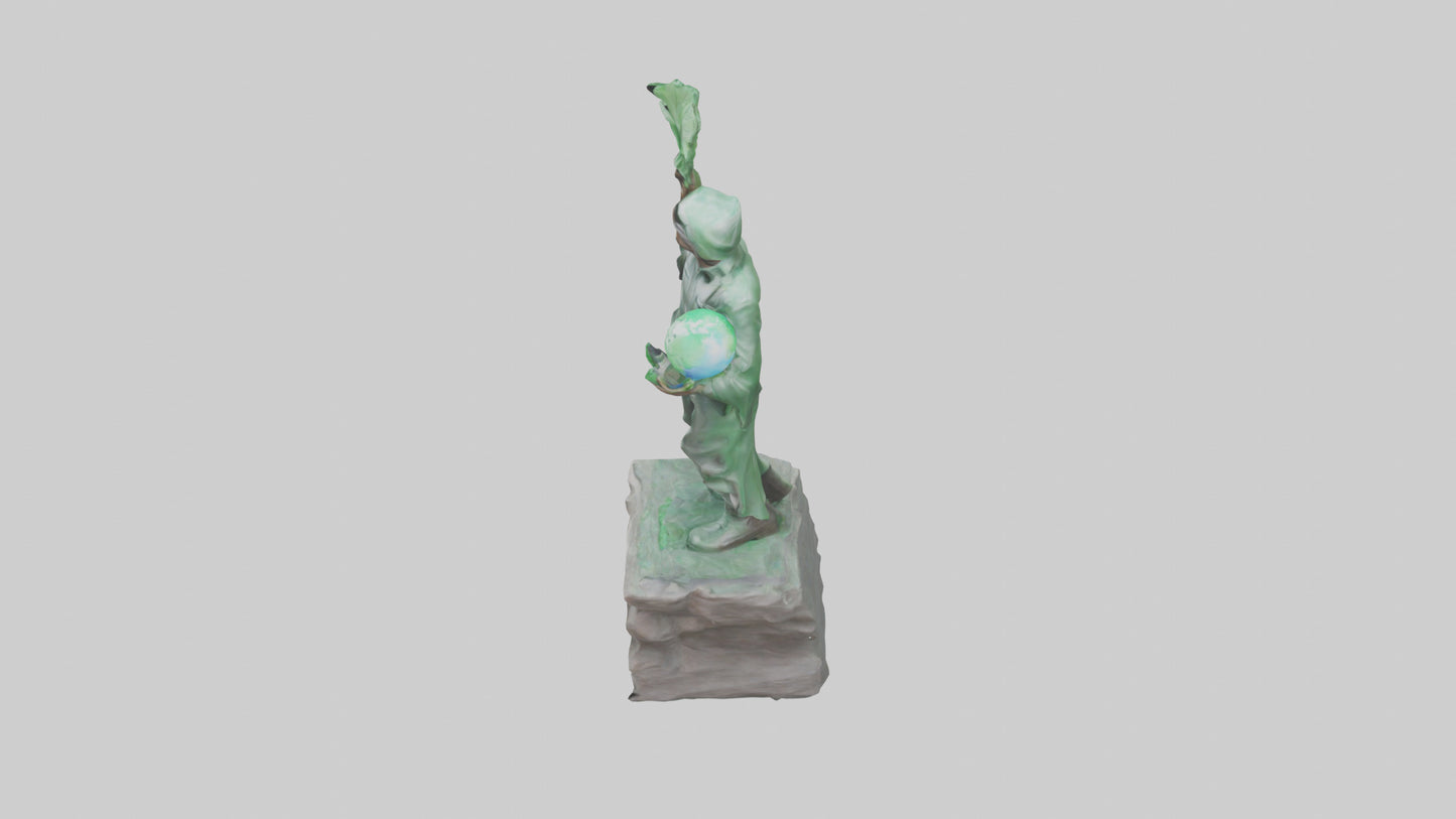 3D model Environmental Stewardship Hero Statue model VR / AR / low-poly