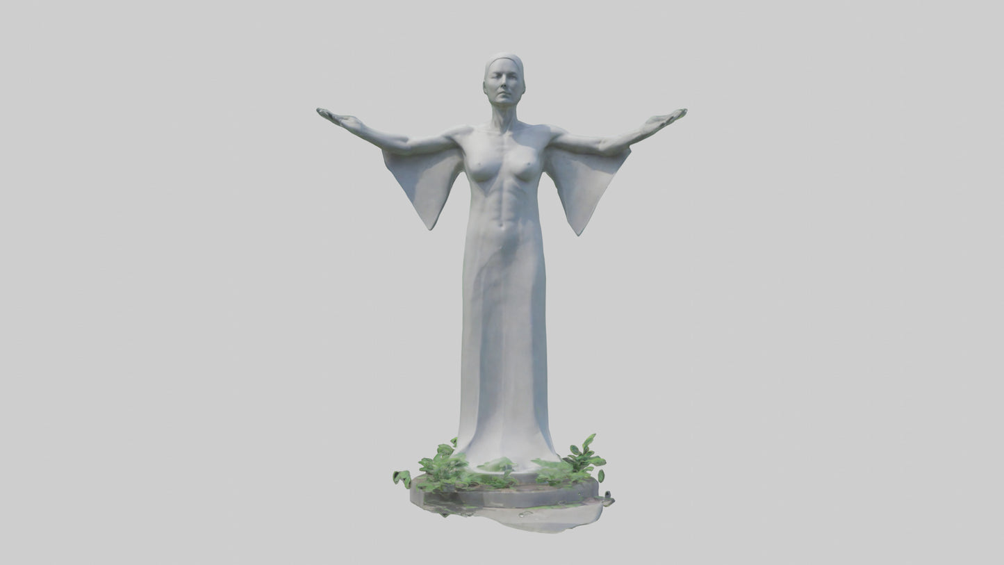 3D model Environmental Visionary Statue model VR / AR / low-poly