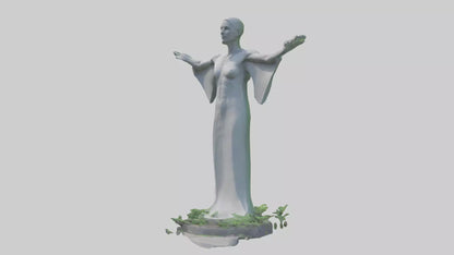 3D model Environmental Visionary Statue model VR / AR / low-poly