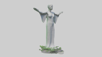 3D model Environmental Visionary Statue model VR / AR / low-poly