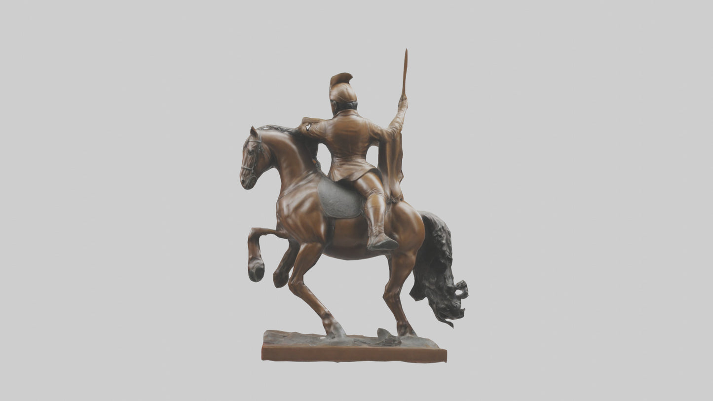 Equestrian Hero statue model VR / AR / low-poly