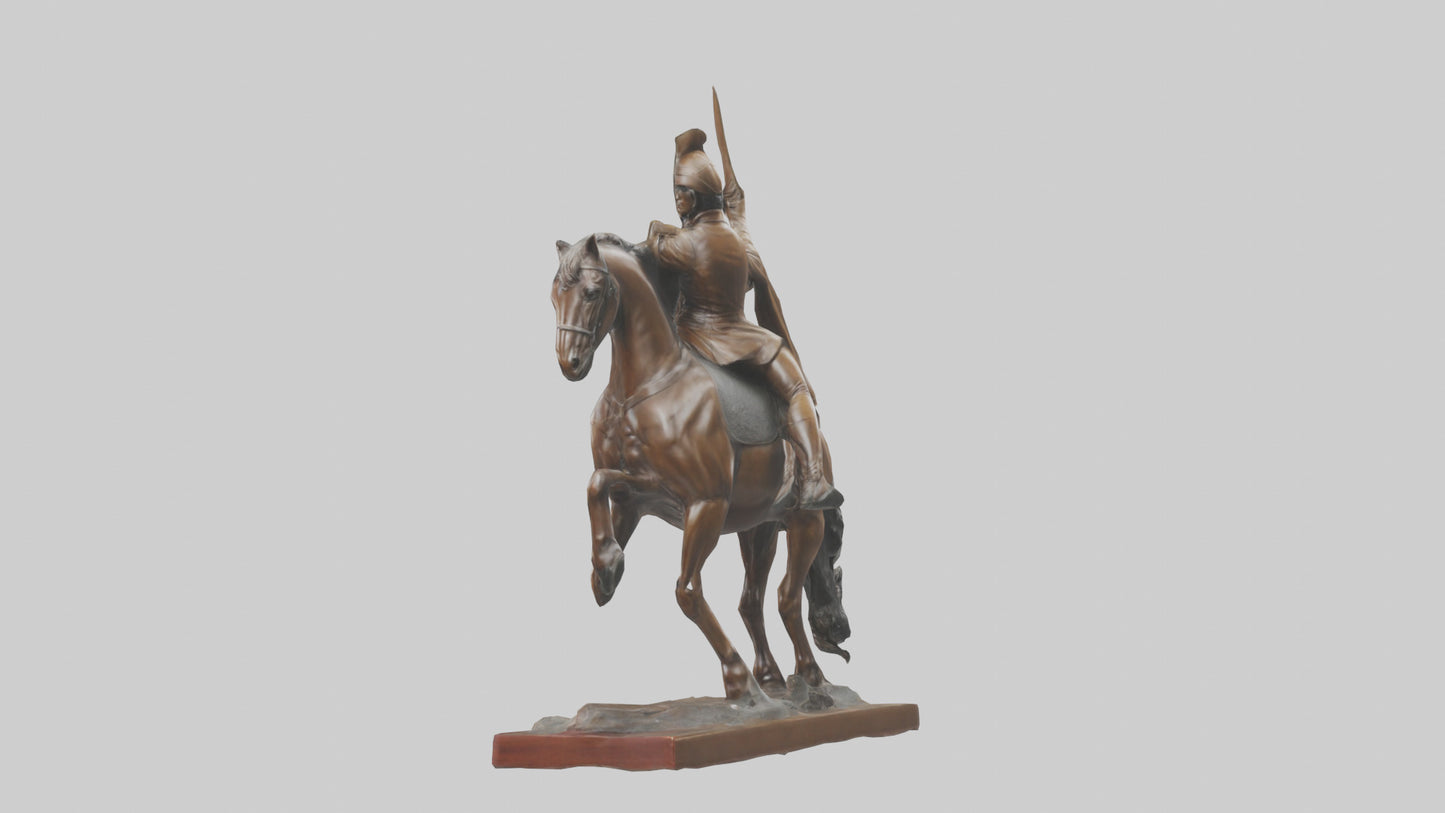 Equestrian Hero statue model VR / AR / low-poly