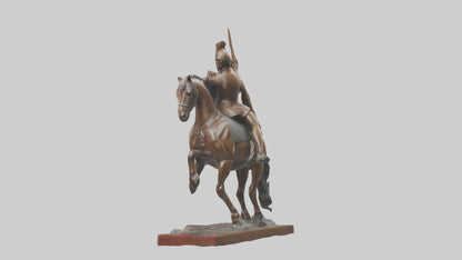Equestrian Hero statue model VR / AR / low-poly