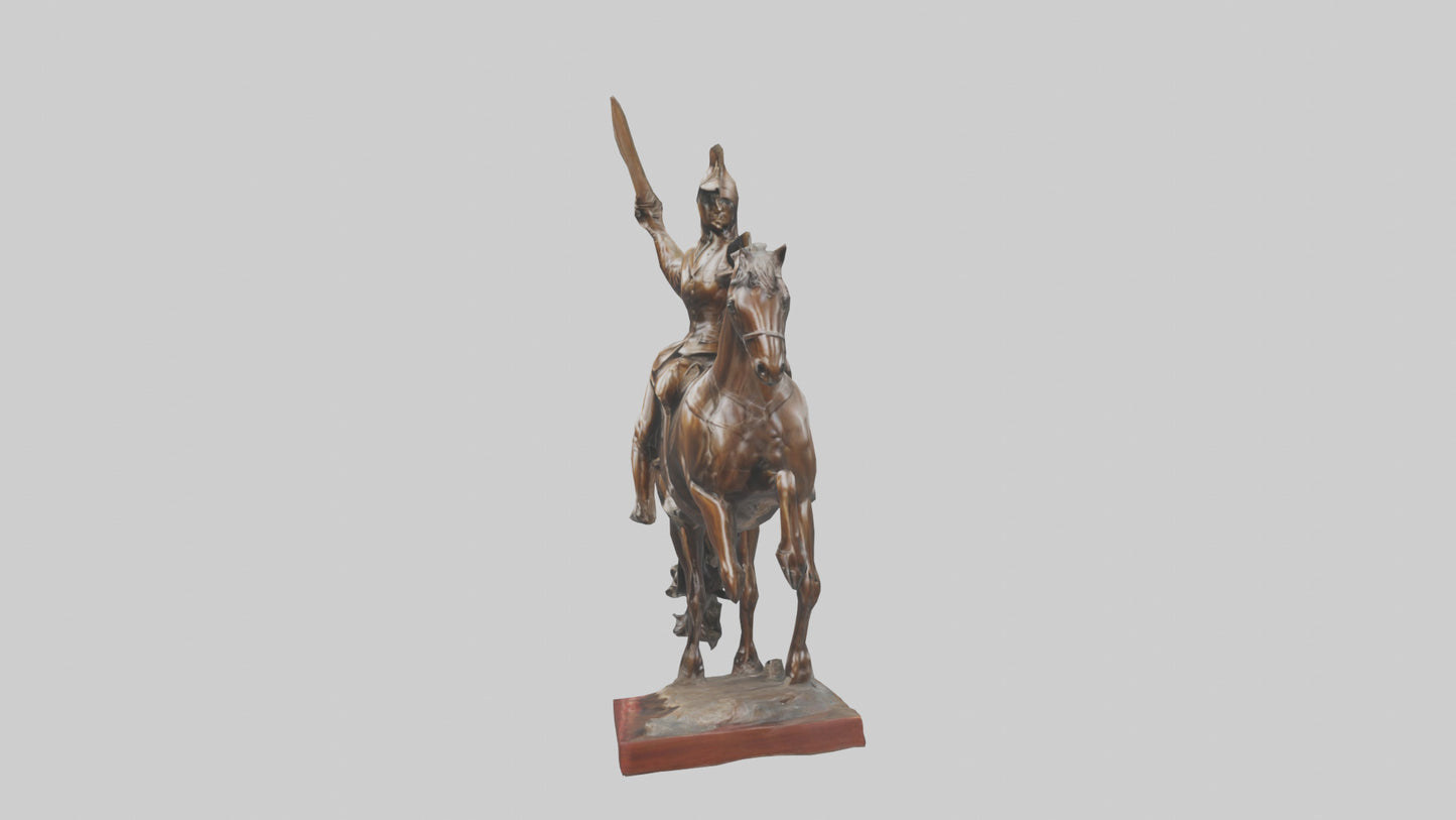 Equestrian Hero statue model VR / AR / low-poly