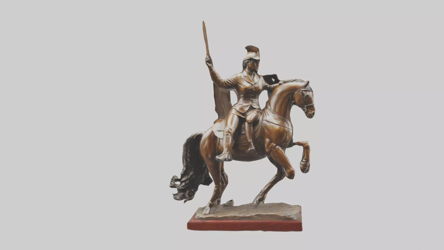 Equestrian Hero statue model VR / AR / low-poly
