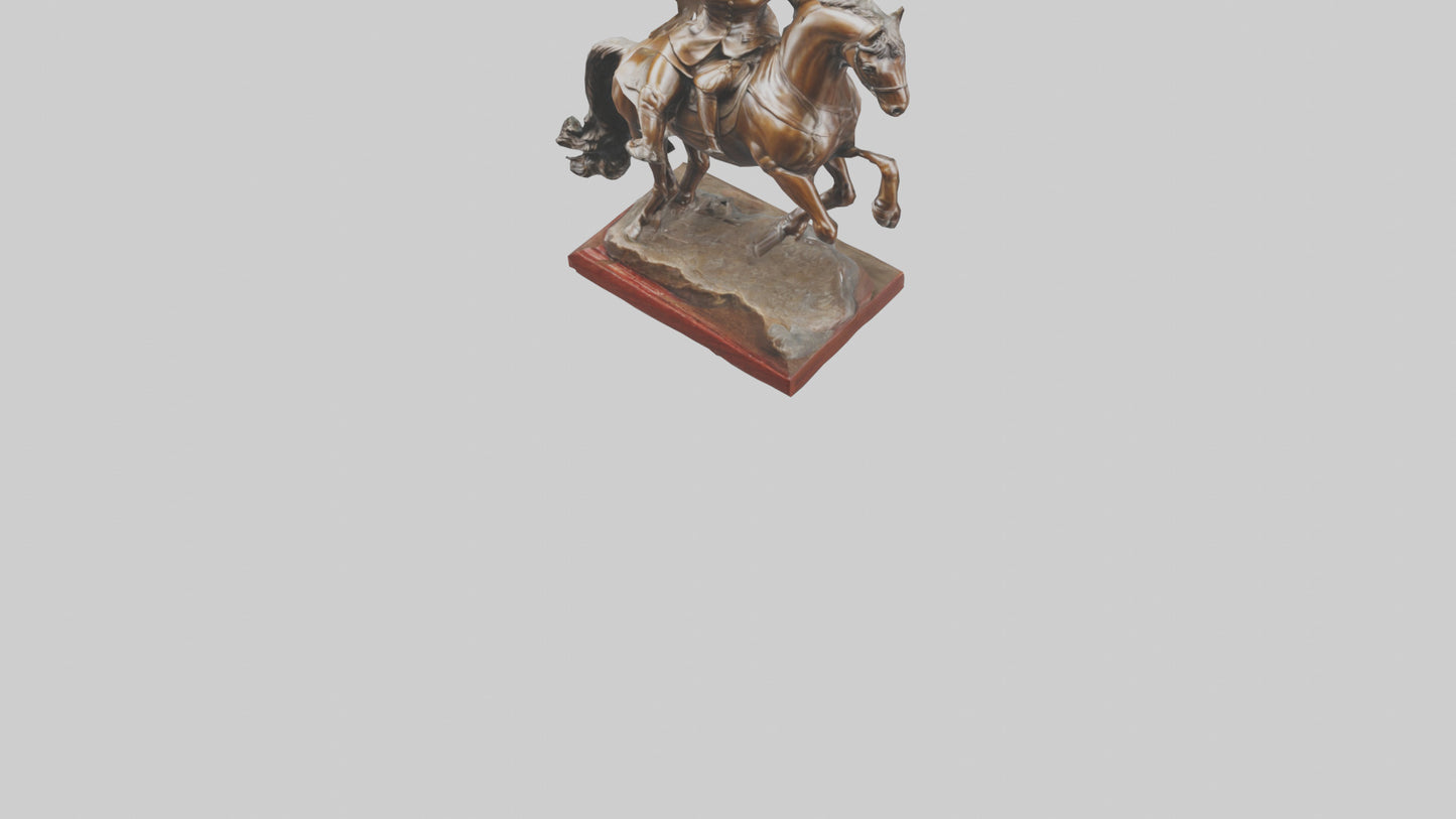 Equestrian Hero statue model VR / AR / low-poly