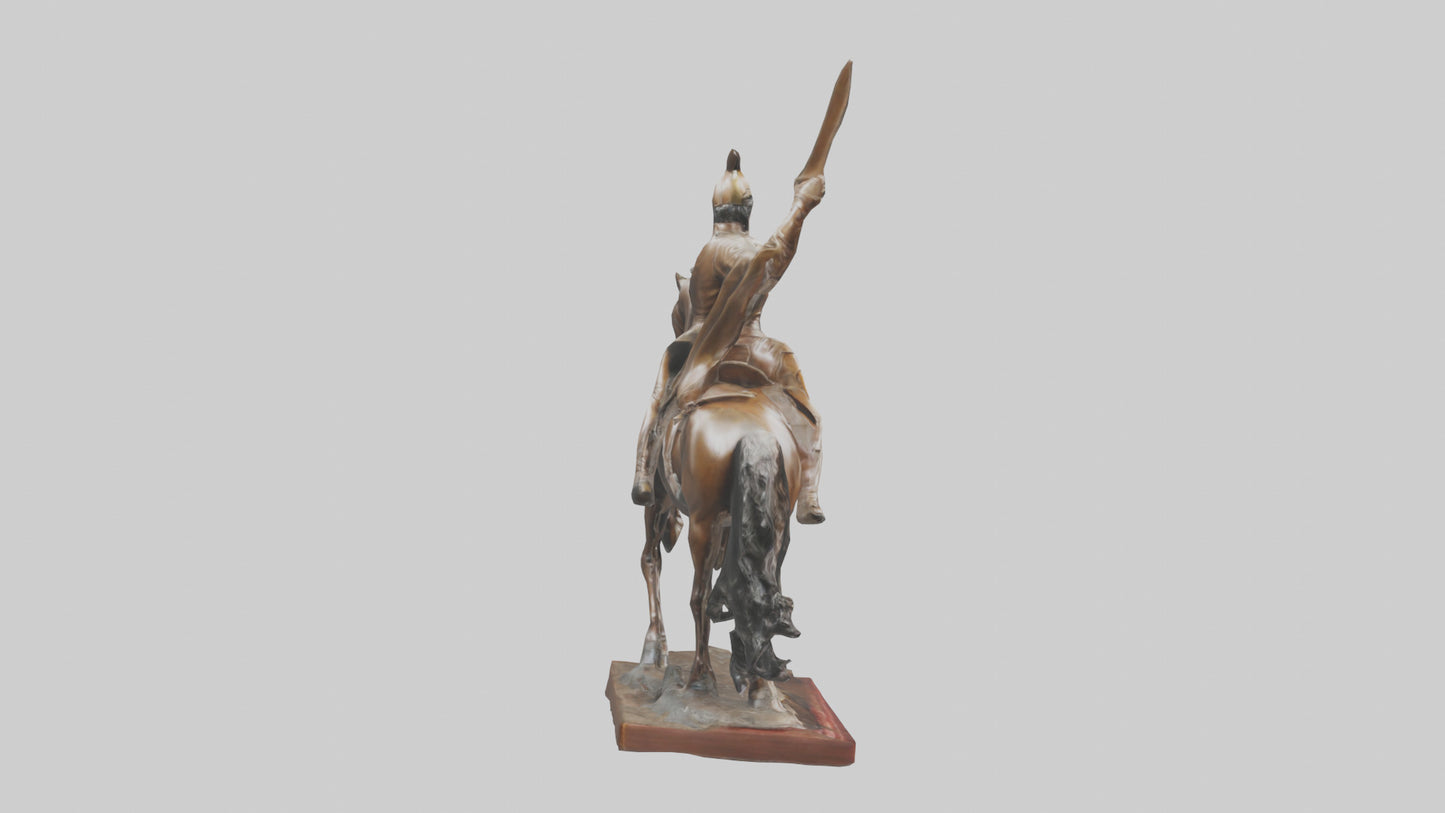 Equestrian Hero statue model VR / AR / low-poly