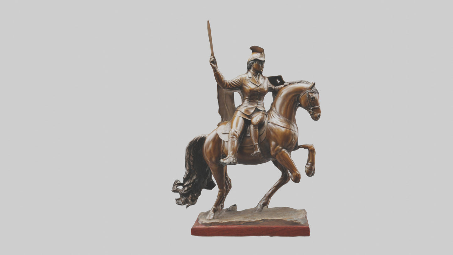 Equestrian Hero statue model VR / AR / low-poly
