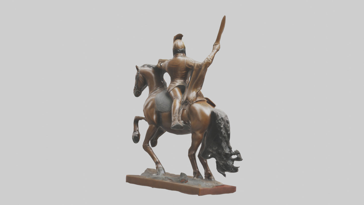 Equestrian Hero statue model VR / AR / low-poly