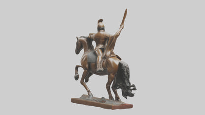 Equestrian Hero statue model VR / AR / low-poly