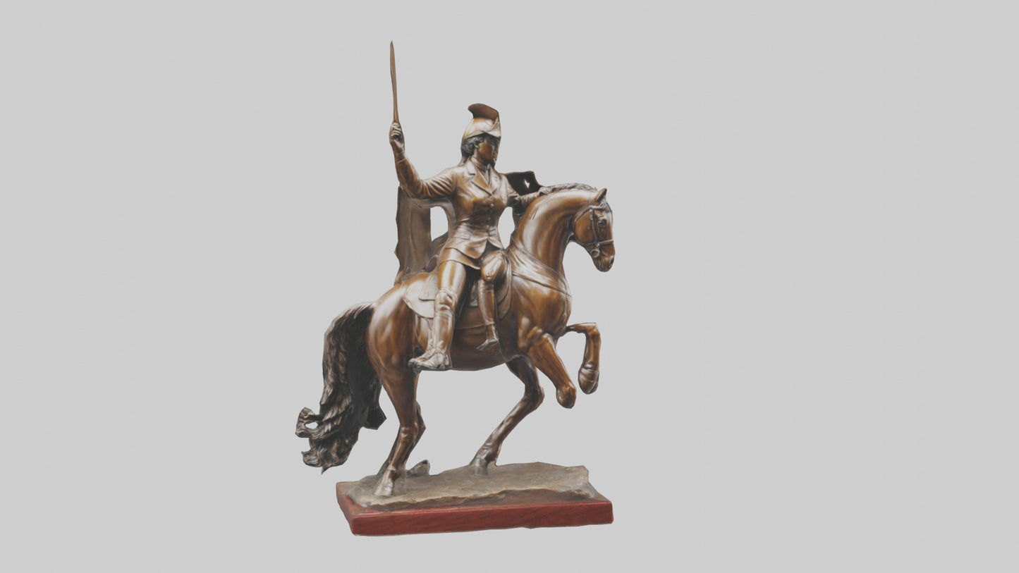 Equestrian Hero statue model VR / AR / low-poly