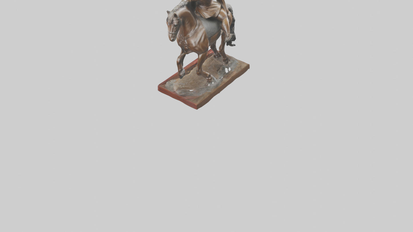 Equestrian Hero statue model VR / AR / low-poly