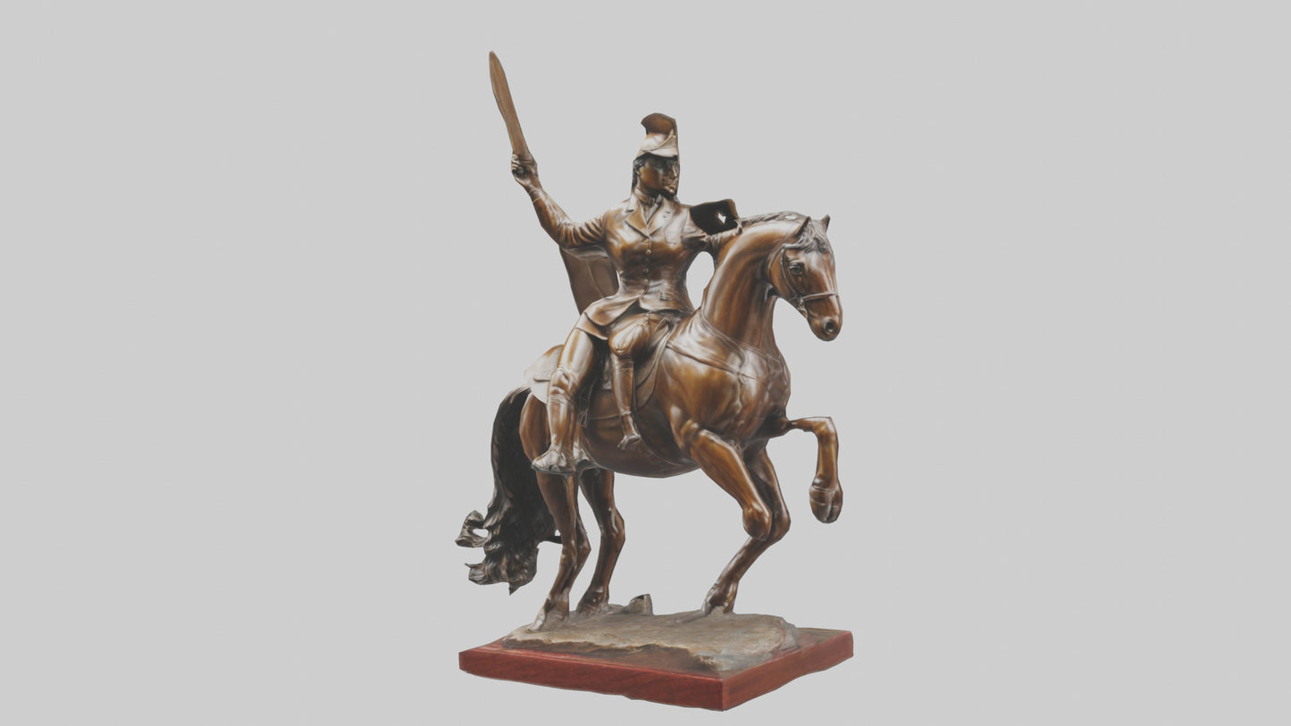 Equestrian Hero statue model VR / AR / low-poly