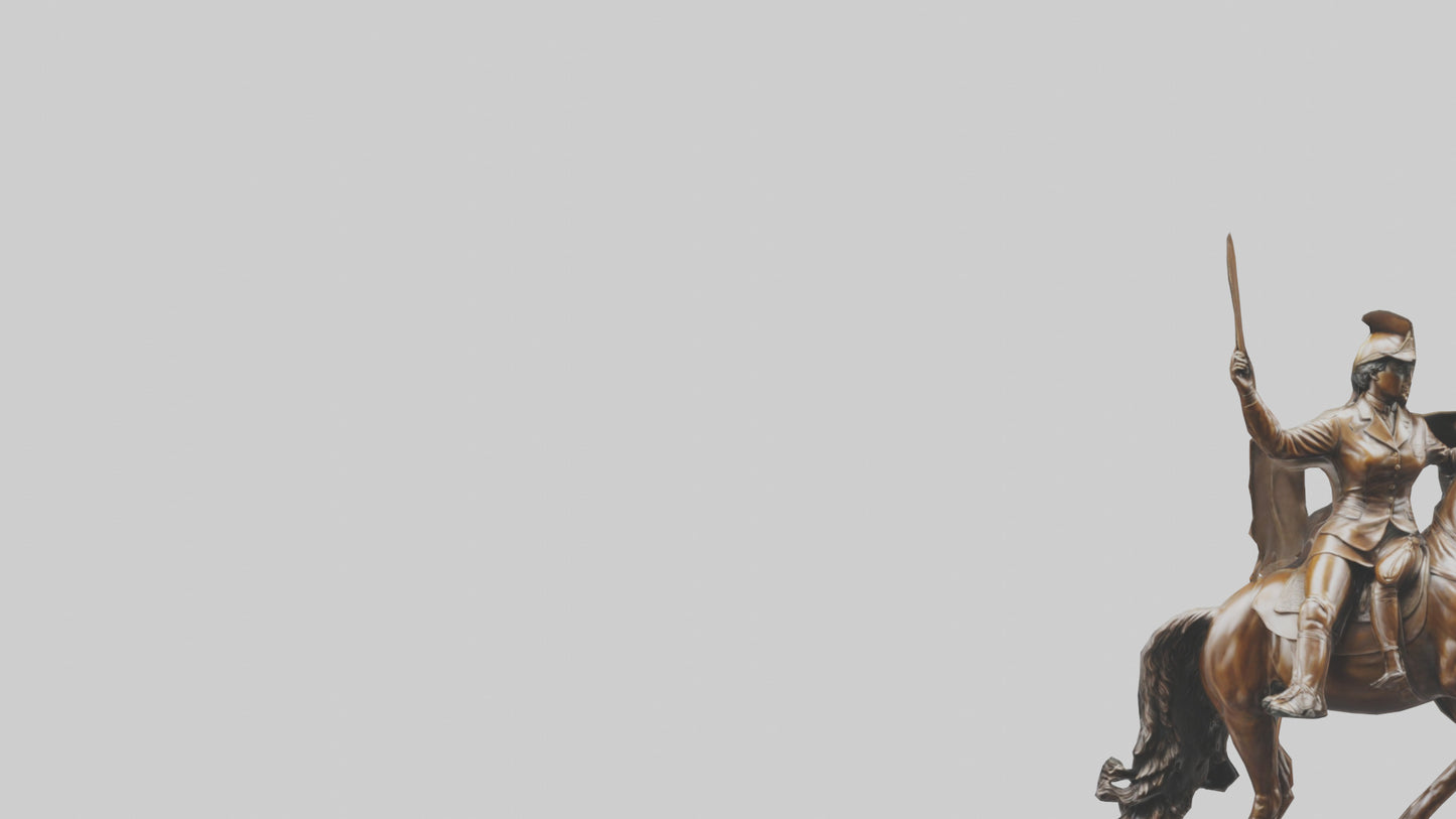 Equestrian Hero statue model VR / AR / low-poly