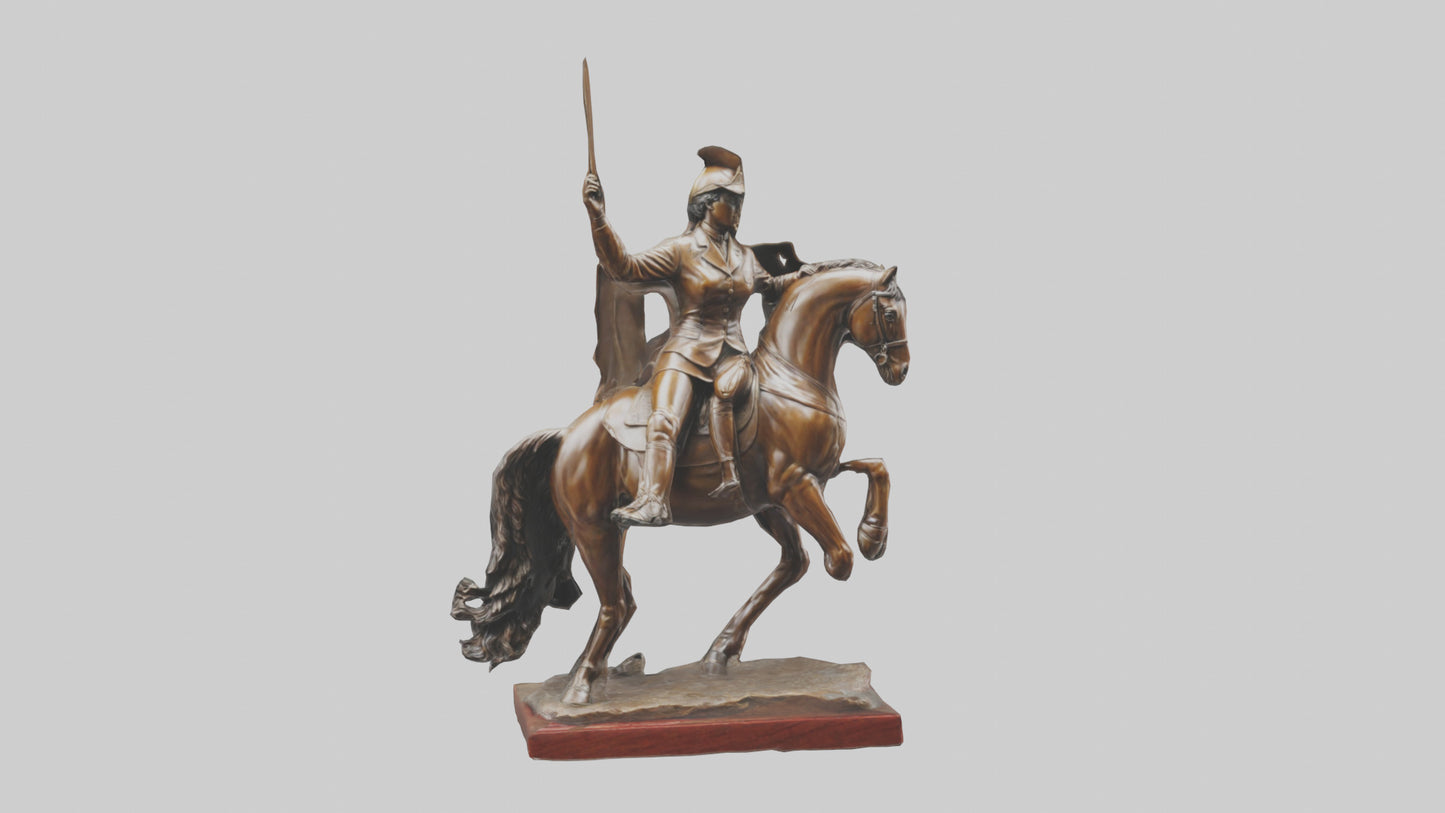 Equestrian Hero statue model VR / AR / low-poly