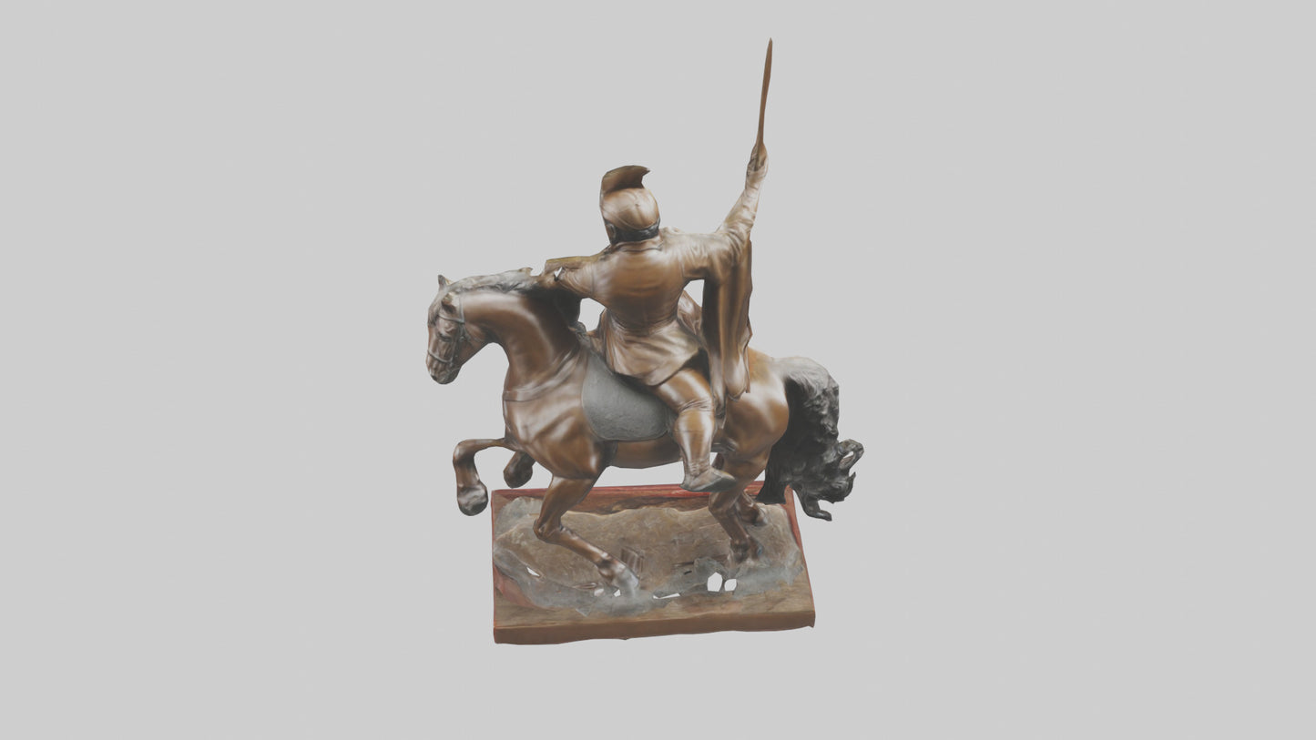 Equestrian Hero statue model VR / AR / low-poly