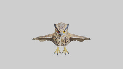 3D model Eurasian Eagle Owl perching model VR / AR / low-poly