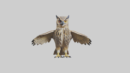 3D model Eurasian Eagle Owl perching model VR / AR / low-poly