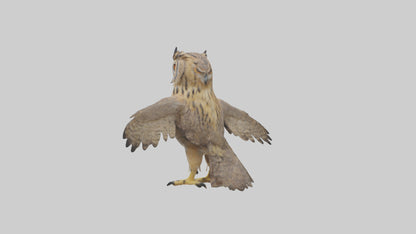 3D model Eurasian Eagle Owl perching model VR / AR / low-poly