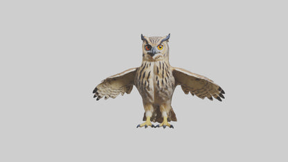 3D model Eurasian Eagle Owl perching model VR / AR / low-poly
