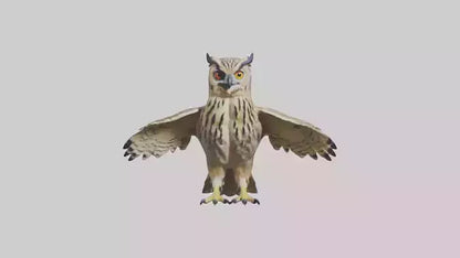 3D model Eurasian Eagle Owl perching model VR / AR / low-poly