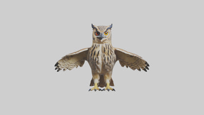 3D model Eurasian Eagle Owl perching model VR / AR / low-poly